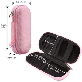 AGPTEK Carry Case, Travel Case, Eva Zip Case for Voice Recorder, 2.4 Inch MP3 Player, USB Stick, Earphones JBL Tune 110, Sandisk SD Card, U-Disk, Pink