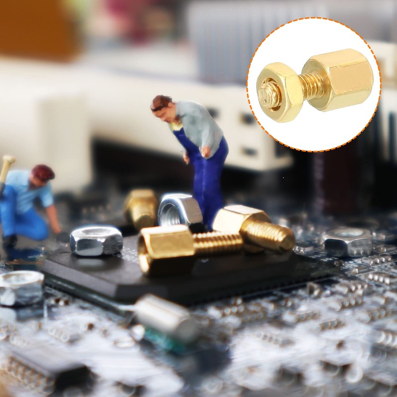 PATIKIL 5mm+6mm M2.5 Standoff Screws, 40 Pack Brass Hex PCB