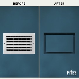 Fittes Modern Flush Wall Vent Cover 6x10 Inch, DIY AC & Heat HVAC Wall and Ceiling Cover, ABS Lite, Cotton White