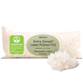Coop Home Goods Extra Oomph Latex Pillow Fill, 1/2 Lb Bag of Cross-Cut Talalay Latex and Microfiber Stuffing, Supportive, Naturally Cooling, Eco-Friendly Filler for Bed Pillows