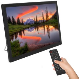 16 Inch Portable LED TV, 1080P Digital TV ATSC High Sensitivity Widescreen Television, , USB, Digital Tuner, AV in/Out, Display Monitor, Analog TV, ATV with Stand, Remote Control