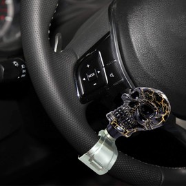 Bashineng Suicide Knob Skull Steering Wheel Spinner Power Handle Universal Fit Most Vehicles Cars Trucks Tractors Mowers Forklifts Boat Golf Carts (Black)