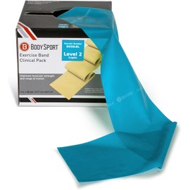 Body Sport Exercise Bands - Resistance Bands in 50 yard Rolls for Fitness, Stretching, or Physical Therapy - Light Resistance - Light Blue