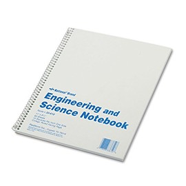 National Engineering and Science Notebook, Quadrille Rule (10 sq/in), White Cover, (60) 11 x 8.5 Sheets