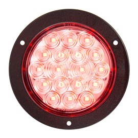 GG Grand General 75896 4 inches Fleet Red/Clear 18 LED Black Flange Light, 3 Pin Plug