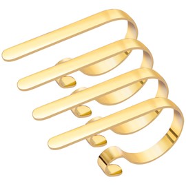 Aodaer 4 Pieces Metal Christmas Stocking Holder Hooks Christmas Stockings Clips Non-Slip Christmas Hanging Hooks for Party Christmas Mantle Fireplace Decoration, Gold