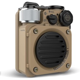 Muzen Portable Bluetooth Speaker, Wild Mini Rugged Travel Outdoor Speaker, Wireless Waterproof IPX5 with Flashlight, Stereo Sound, Metal Wild Look, for Adventure, Camping, Hiking