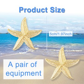 iwiio Christmas Earrings, Starfish Earrings for Women, 14K Gold Plated Starfish Gold Earrings for Women, Star Earrings for Summer Beach Ocean Jewelry Gifts