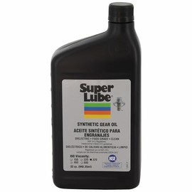 Super Lube Synthetic Gear Oil - Heavy Duty Synthetic Machinery Oil for Truck & Auto Maintenance - NSF H1 Food Grade Gear Lubricant - ISO 320 - Translucent Amber - Bottle - 1 qt (54300)