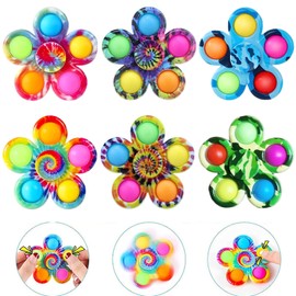 6 Pack Fidget Spinners, Pop Fidget Spinner for Kids, Simple Popper Fidget Spinners Goodie Bag Basket Stuffers Classroom Prizes Party Favors Birthday Gifts Toys Boys Girls