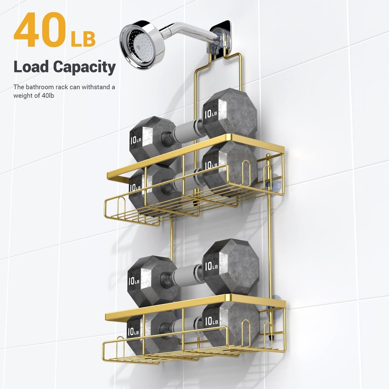 AKTECKE Shower Caddy Hanging Bathroom Organizer: Rustproof Shelf for Inside
