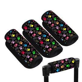 Ruhuayoupin Luggage Handle Wrap Unique Luggage Wraps for Suitcase Neopener Luggage Identifiers Travel Luggage Handle Covers，3 Pack Luggage Sticker Bright Bag Identifier for Luggage (Dog Print)