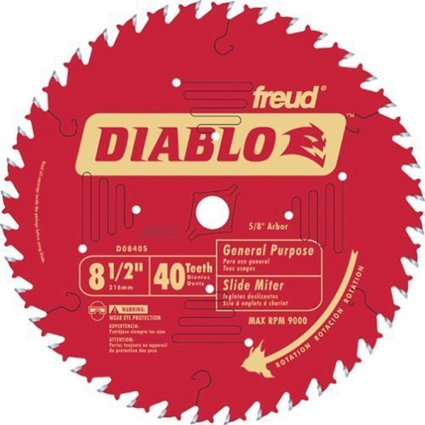 8-1/2-Inch 40 Tooth ATB Fine Finishing Miter Saw Blade