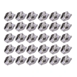 Elizabeth 304 Stainless Steel Single Wire Rope Clips 30pcs (Fits Wire Rope Diameter 1.5mm-2mm) Wire Clamp