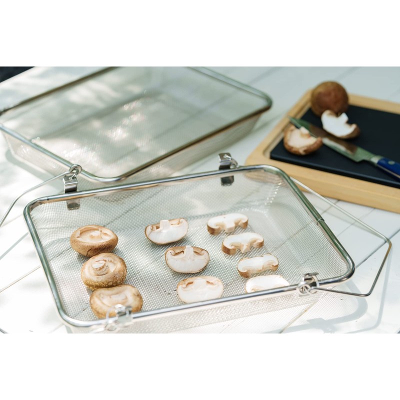 Yoshikawa Good Lifestyle Tool, Stainless Steel, Square Shape, Drying Basket