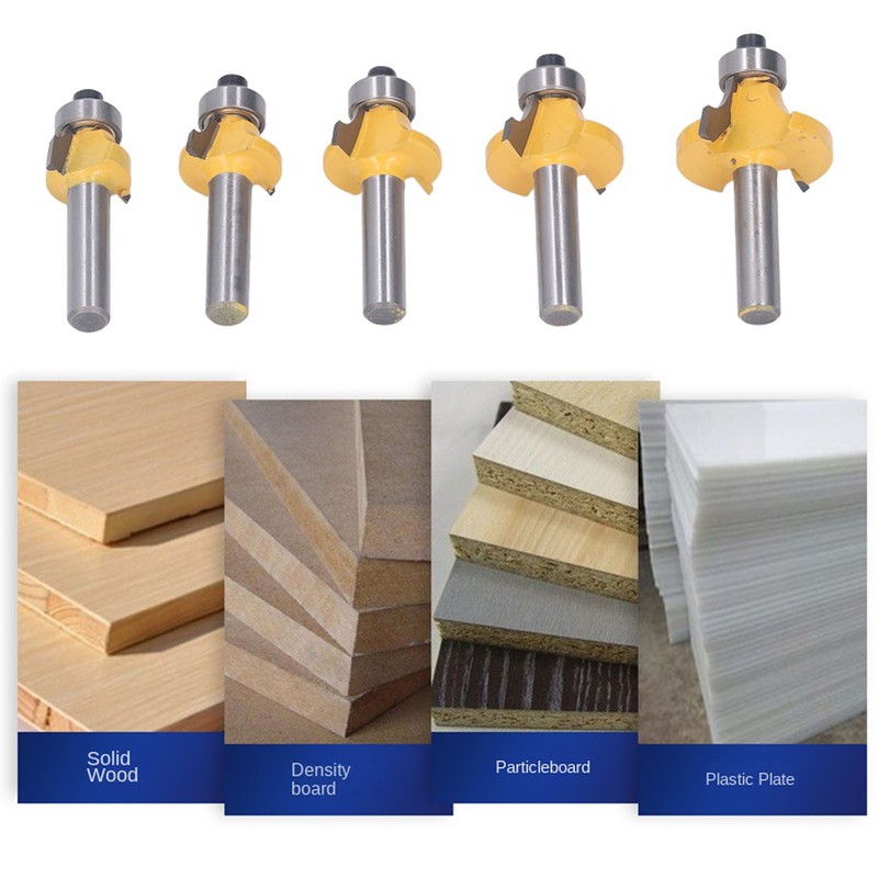 5 Pcs Round Over Router Bit 8mm Shank Carbide Corner