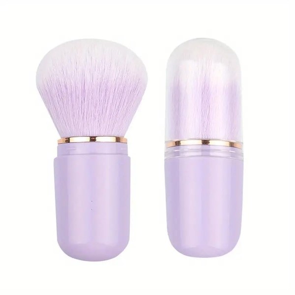 Compact Mini Travel Makeup Brush Set (Purple)