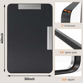 DUMOS Black Vanity Bathroom Mirror for Wall, Metal Framed Rounded Rectangular Modern Mirrors for Over Sink, 30x40 Inch for Farmhouse, Tempered Glass, Hangs Horizontally or Vertically