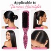 Leopard Print Hair Brush, Pink Soft Bristle, Slick Back Styling