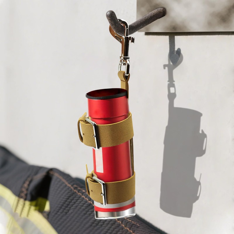 pinklilycare Firefighter Inverted Leather Flashlight Holder Inverted Flashlight Strap Firefighter