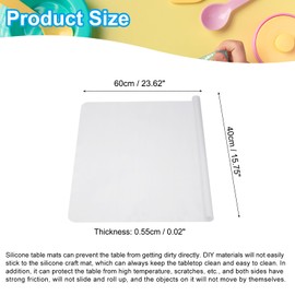 PATIKIL Large Silicone Mat for Crafts, 23.62" x 15.75" Silicone Mat for Resin, Play Dough Mat, Clay Mat for Epoxy Resin, Arts, White, 0.55MM Thickness