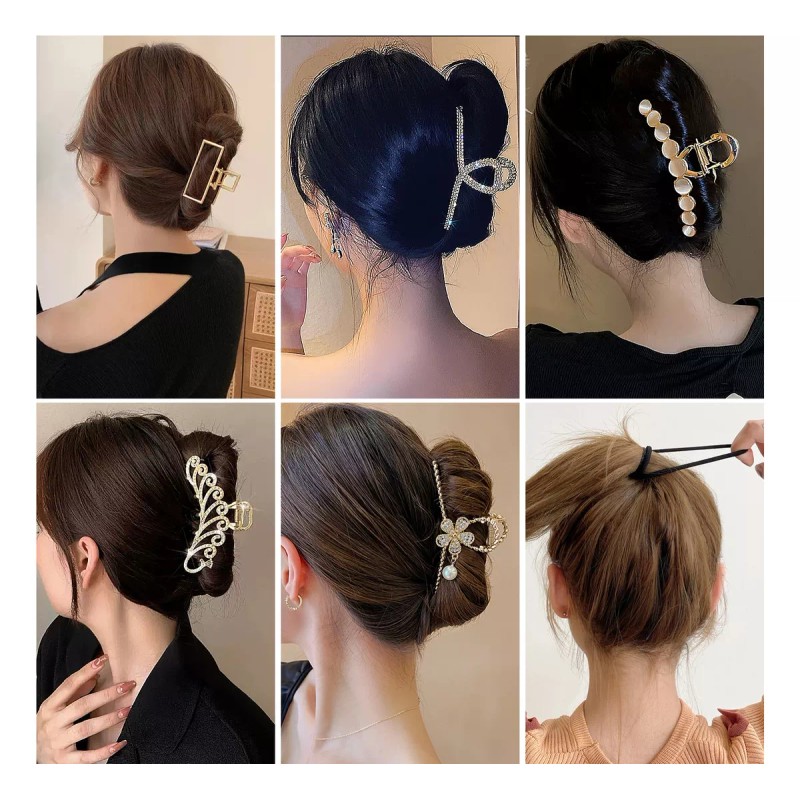 AMLEBE 5pcs Clips De Pelo De Pinzas Pelo De Oro