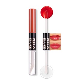 BEUKING Double Head Peel Off Lipstick & Moisturizing Lip Oil, Matte + Mirror Lip Tint Waterproof Highly Pigmented Smooth Lip Gloss Long Lasting Lip Stain for Daily Makeup (#02 Romance Kit, 0.7 OZ)