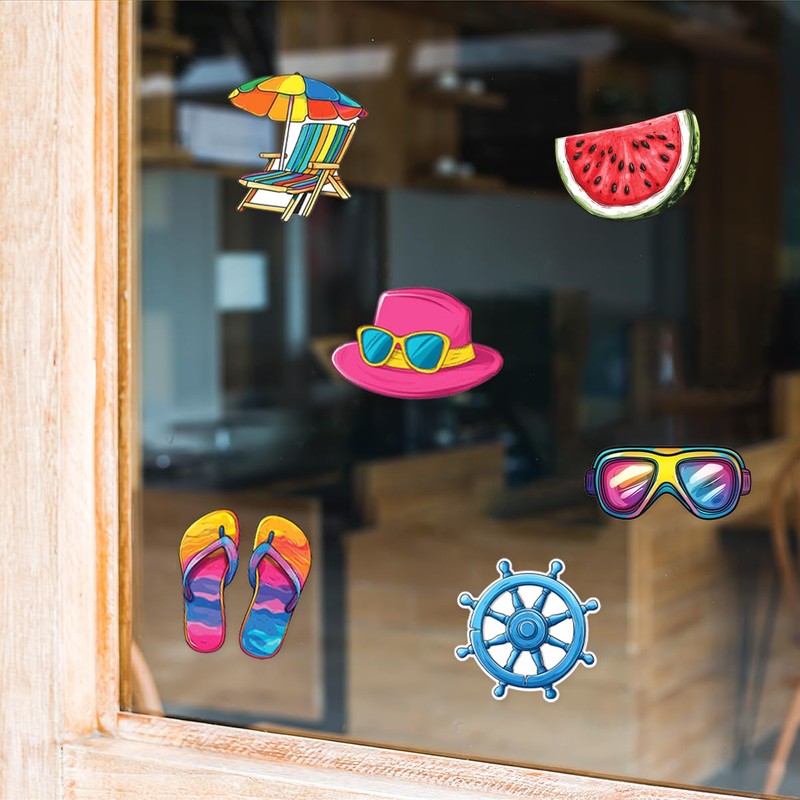 Tropical Summer Beach Vacation Stickers Pack 24Pcs Vinyl Waterproof for