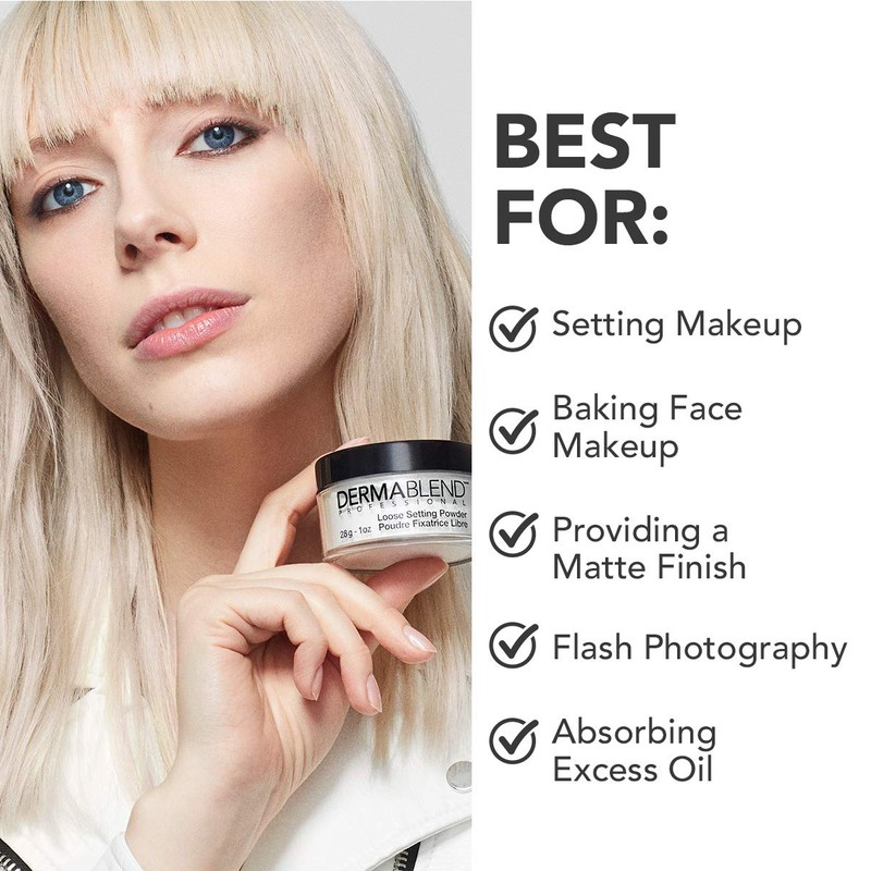 Dermablend Loose Setting Powder, Translucent Face Powder Makeup & Finishing