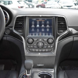 YAMUDA Compatible with Decorative Interior Protection Carbon Fiber Sticker for SUV Grand Cherokee 2014 2015 2016 2017 2018 2019 2020 2021 (Black 43pcs)