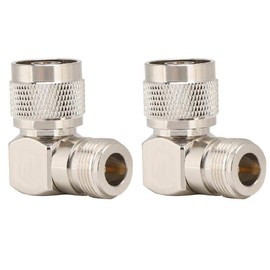 Tosuny Pack of 2 N Male to N Female Angle Adapter 50 Ohm RF Coaxial Adapter Connector for Radio Antennas for RF Applications, Antennas, WLAN Devices, Coaxial Cable, External Wi-Fi Radio Antennas etc