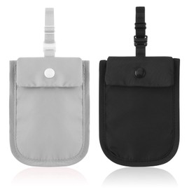 DSLSQD 2 Pack Money Belt for Travel, Hidden Bra Purse, Travel Bags Under Clothes, Anti-Theft Wallet, Secret Pocket for Passport, Money, Credit Cards, Valuables, Fits All, Black, grey, Suitable for