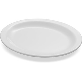 Carlisle FoodService Products Kingline Bandeja ovalada de plástico ovalada para el hogar y el restaurante, melamina, 12 x 9 pulgadas, color blanco