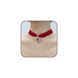 Hanfluenve Heart Pendant Choker Necklace Silver Stainless Steel Toggle Necklaces Chain for Women Chunky Toggle Necklace Plated Vintage Paper Clip Link Chain Cuban for Women, one size, Alloy Steel, No