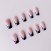 48pcs Square Press On Nails French Tip Fake Toenails Set
