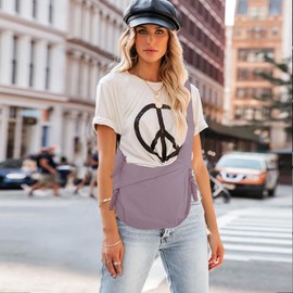 LOCCY Women's Half Moon Shoulder Bag, Nylon Crossbody Bag, Half Moon Bag, Crossbody Shoulder Bag, Hobo Bag with Adjustable Shoulder Strap for University, Work, Travel, Everyday Use, Yams Purple