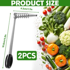 2Pcs Stainless Steel Flower Roller, Stainless Steel Kitchen Tools, Piranha Spiral Cutter Tools, Easy to Clean Suitable for Cutting Zucchini Potatoes Cucumbers Carrots