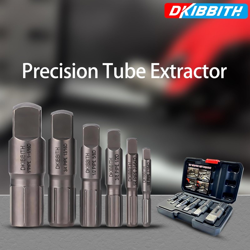 Pipe Extractor Set, 6-Piece Heavy Duty Steel Broken Pipe Extractors