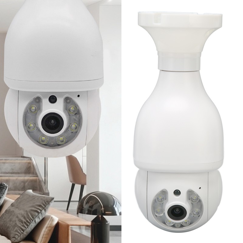 WiFi Security Camera 1080P Night Vision Motion Detection E27 Screw