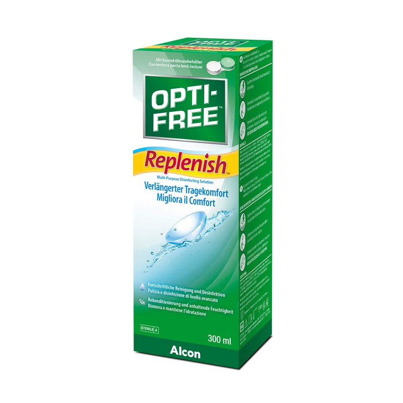 Opti-Free Replenish contact lens care solution, single bottle, 1 x