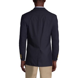 Lands' End Men's Long Hopsack Blazer 38 Deep Navy