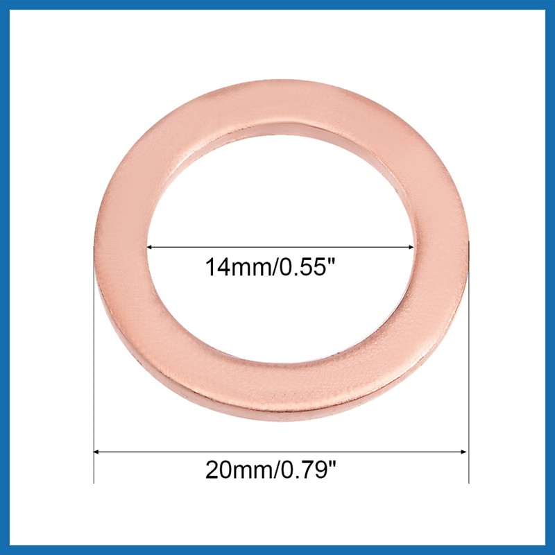 A ABSOPRO 10Pcs 14mm x 20mm x 1.5mm Copper Flat