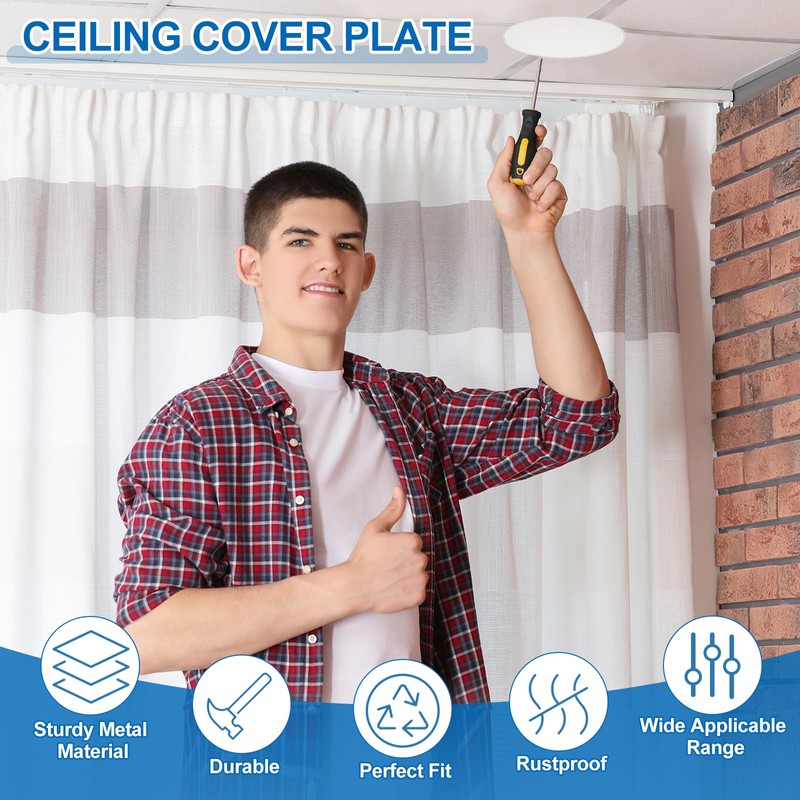 PATIKIL 135mm / 5.3" Diameter Metal Ceiling Hole Cover Plate,