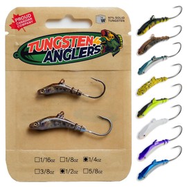 Tungsten 4 Anglers-97% Pure Tungsten Cyber Jigs | for Bottom/Vertical Jigging, Fishing Lures Set for White Fish, Walleye, Perch, Pike, Trout | 2PCS（1/2oz.-1/4oz.）/Bag (Goby)