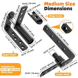 Mixizigoz Dual Swing Saloon Door Hinges, Self Closing Cafe Door Hinge Features for Bar, Counter, and Kitchen - 304 Stainless Steel Waterproof Practical (1, Medium)