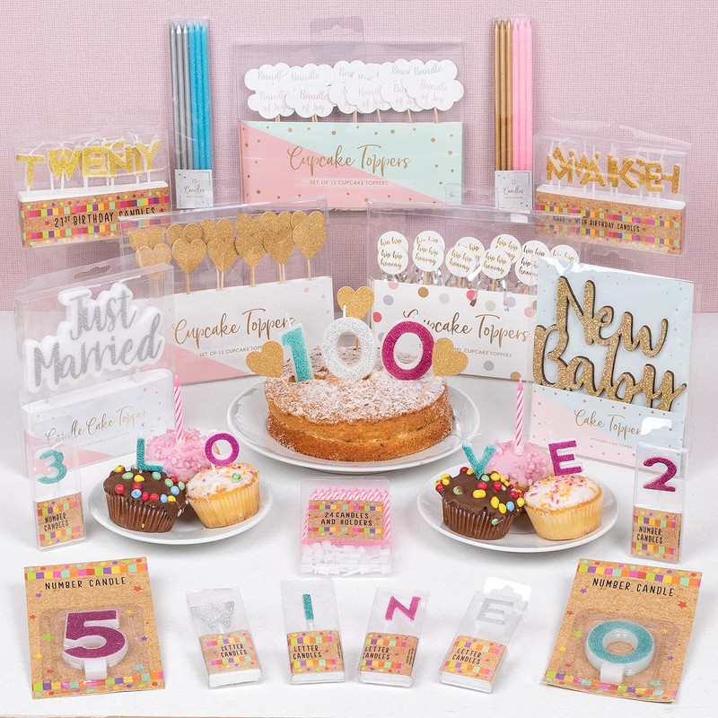 12 Gold Heart Shaped Cupcake Toppers Party Supplies Celebration Accessories