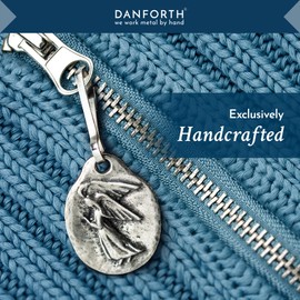 DANFORTH - Guardian Angel Zipper Pull, Christian, Catholic Decorative Clip-on Accessory for Purse, Bag, Backpack or Jacket, Unisex Good Luck, Pewter, Made In USA,1 1/8”
