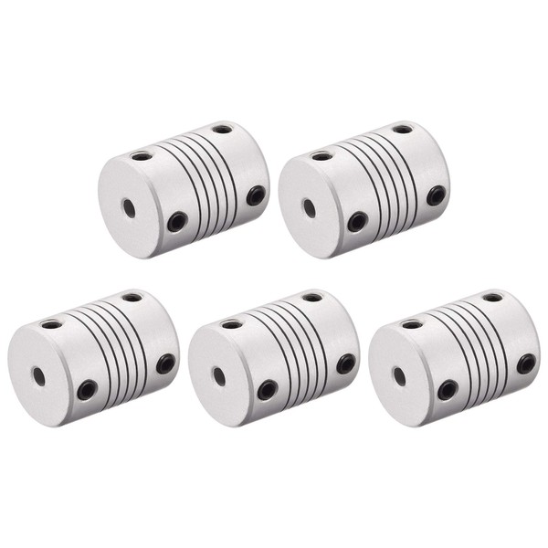 sourcing map 5 Pieces 4 mm to 5 mm Aluminium