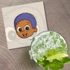 Unbranded Bubble Guppies Cartoon Goby Face 4'' X 4'' Square