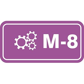 Accuform TDF608XVE Adhesive Dura-Vinyl "M-8 Mechanical" Energy Source Standard Tag, 1-1/2" W x 3" L, White on Purple